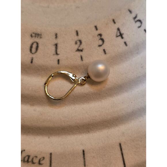 14K Gold & Pearl Drop Earrings 1" 2.64g - Picture 12 of 12